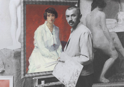 Ströher im Atelier 1912