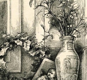 Thomas Nast: „‘Twas The Night Before Christmas, and all through the house Not a creature was stirring, not even a mouse.“ Aus: Harpers Weekly, Nr. 1566, 25.12.1886, Seite 837 (Ausschnitt)