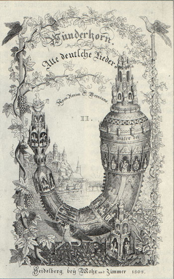 Vorblatt der Ausgabe des Wunderhorn von 1806
